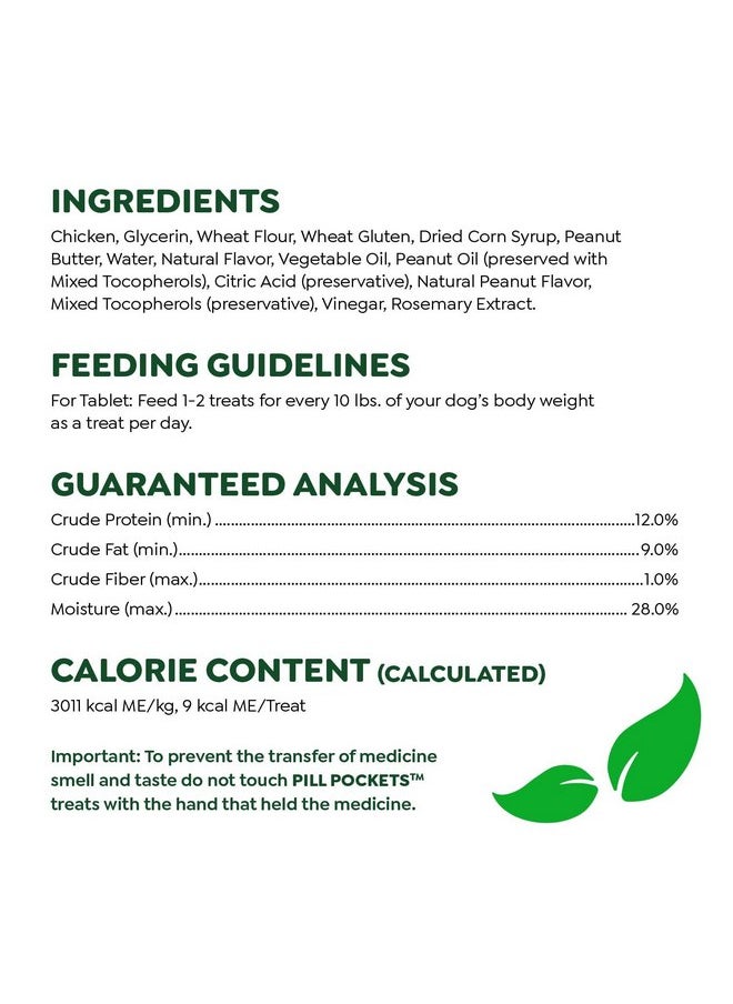 Greenies Greenies Pill Pockets for Dogs Tablet Size Natural Soft Dog Treats with Real Peanut Butter, 3.2 oz. Pack (30 Treats)  - Image 2