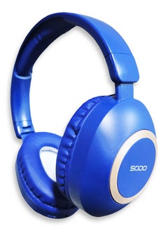 SODO Wireless Headphones with Active Canceling , 93 dB sensitivity and External Built In Microphone Walk and Talk , it's Support SD Card  useing  Bluetooth 5.0 for connectivity and have a 40mm driver size with a frequency response of 20 Hz to 18kHz MODEL SD-1104 / blue  - Image 1