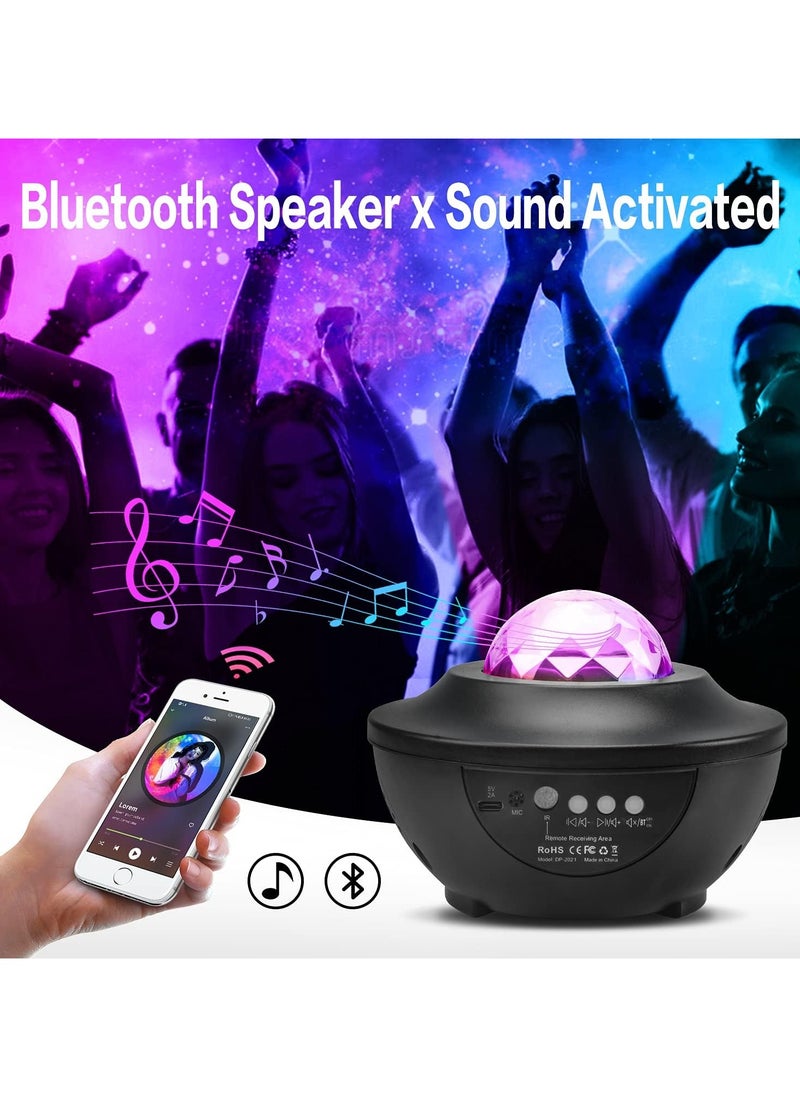 Tomshine - 2-In-1 Star Light Projector Led Night Light with Remote Control Black/Blue 17x17x13.5cm - Image 1