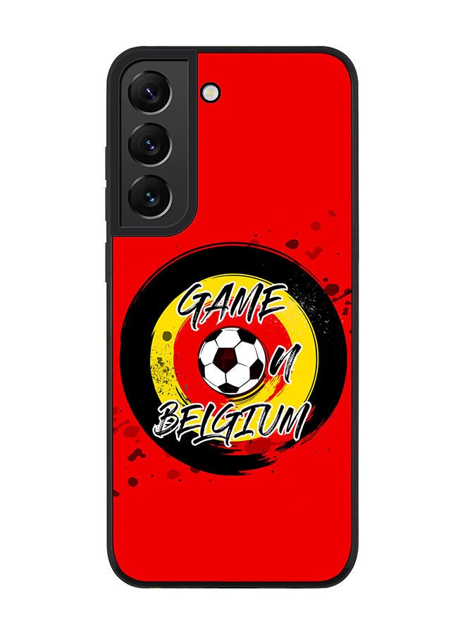 Stylizedd Rugged Black edge case for Samsung Galaxy S21 5G Slim fit Soft Case Flexible Rubber Edges Anti Drop TPU Gel Thin Cover - Game on Belgium - Image 1