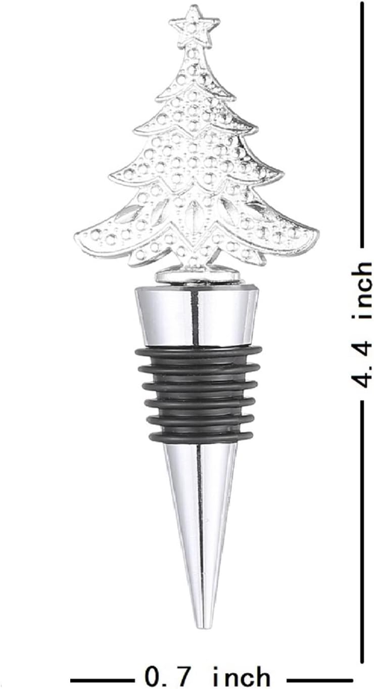 WENFOME 2 Pack Christmas Tree Wine Stopper Alloy Wine Bottle Stoppers for Christmas Decorative Winter Decor Holiday Wedding Party Supplies, Wine Accessories Gift for Hostess - Wine Bottle Corkers - Image 2