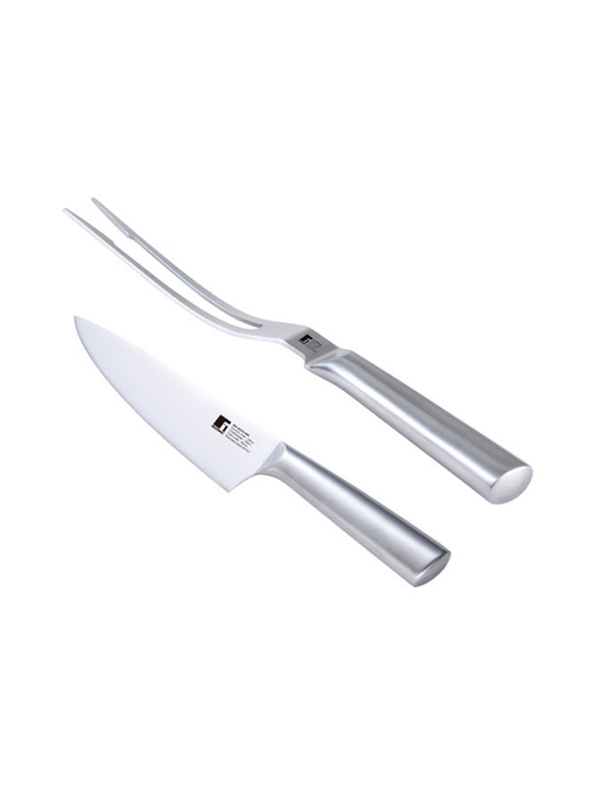 BERGNER 2-Piece Cut Bbq Stainless Steel Knife And Meat Fork Set - Image 1