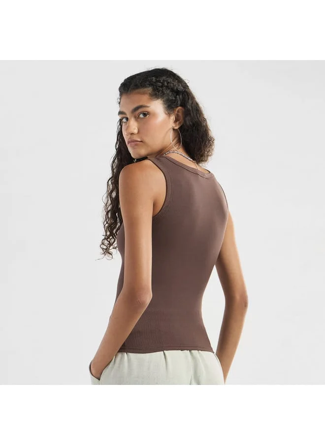 FAV Ribbed Tank Top with Round Neck