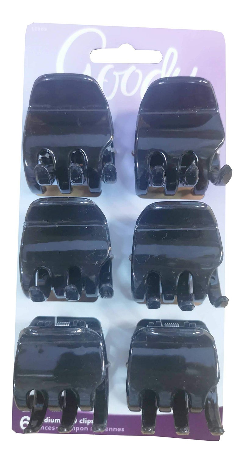 Goody Classic Claw Hair Clips - 6-Count, Clear, Brown and Black - 1/2 Claw Will Gently Keep Hair Secured In Place with a Long Lasting Hold, color may vary - Image 4