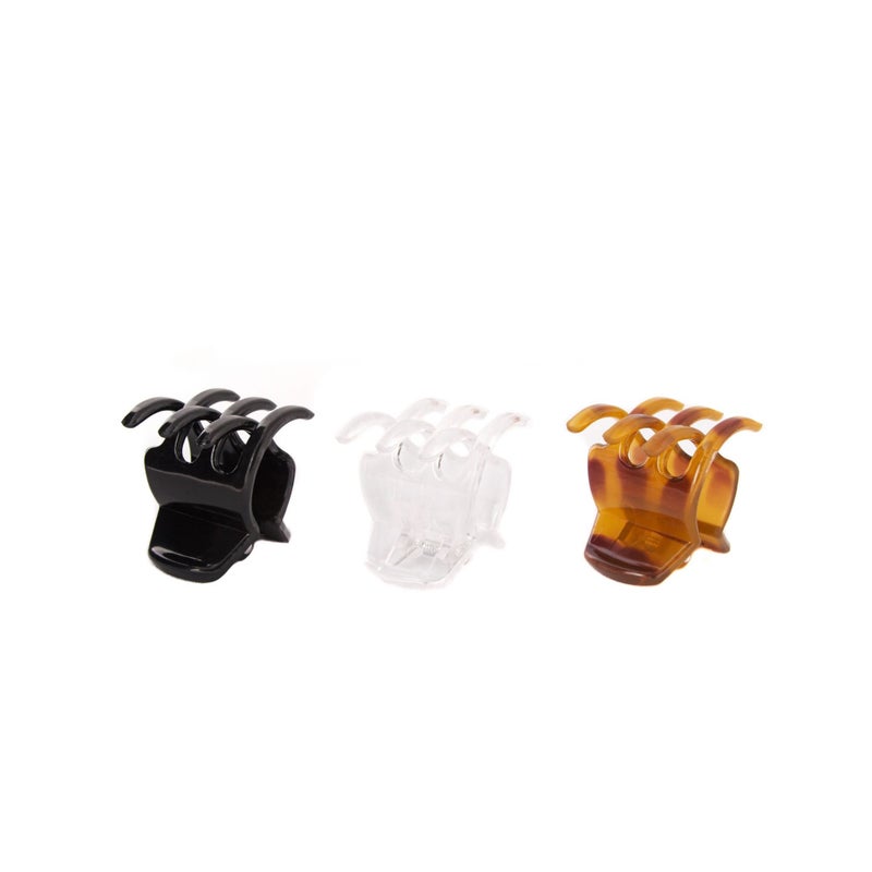 Goody Classic Claw Hair Clips - 6-Count, Clear, Brown and Black - 1/2 Claw Will Gently Keep Hair Secured In Place with a Long Lasting Hold, color may vary - Image 2