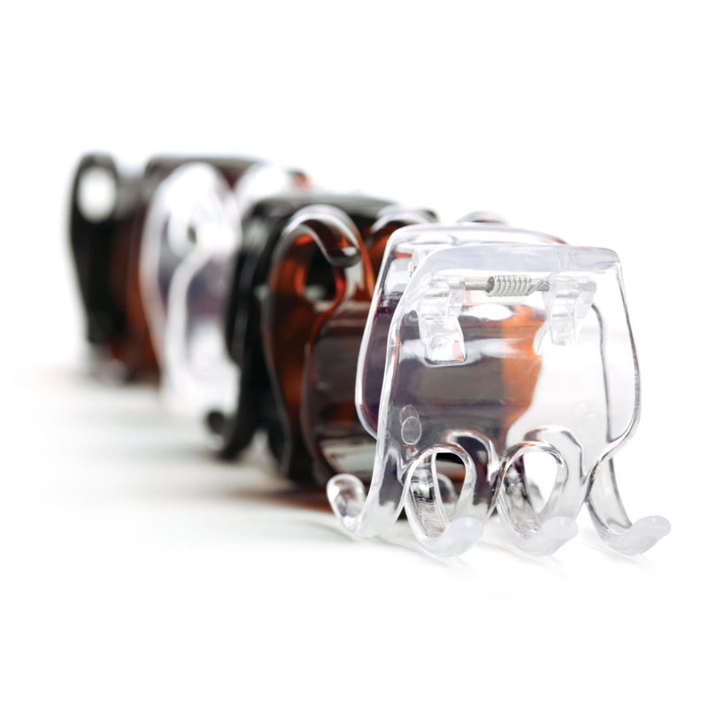Goody Classic Claw Hair Clips - 6-Count, Clear, Brown and Black - 1/2 Claw Will Gently Keep Hair Secured In Place with a Long Lasting Hold, color may vary - Image 3