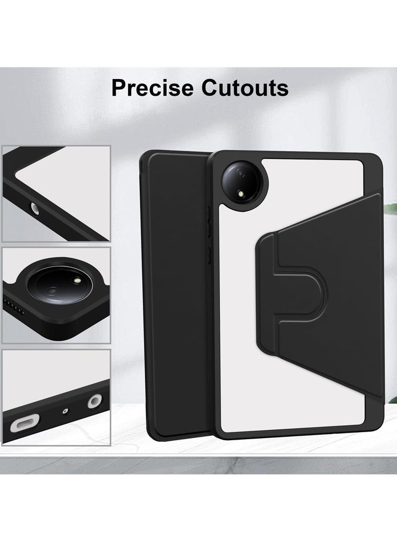 Rotating Case Compatible with Xiaomi Redmi Pad SE 8.7 Inch (2024),with Pen Holder, 360 Degree Rotation Protective Stand Cover Clear Back, Auto Wake/Sleep (Black) - Image 3