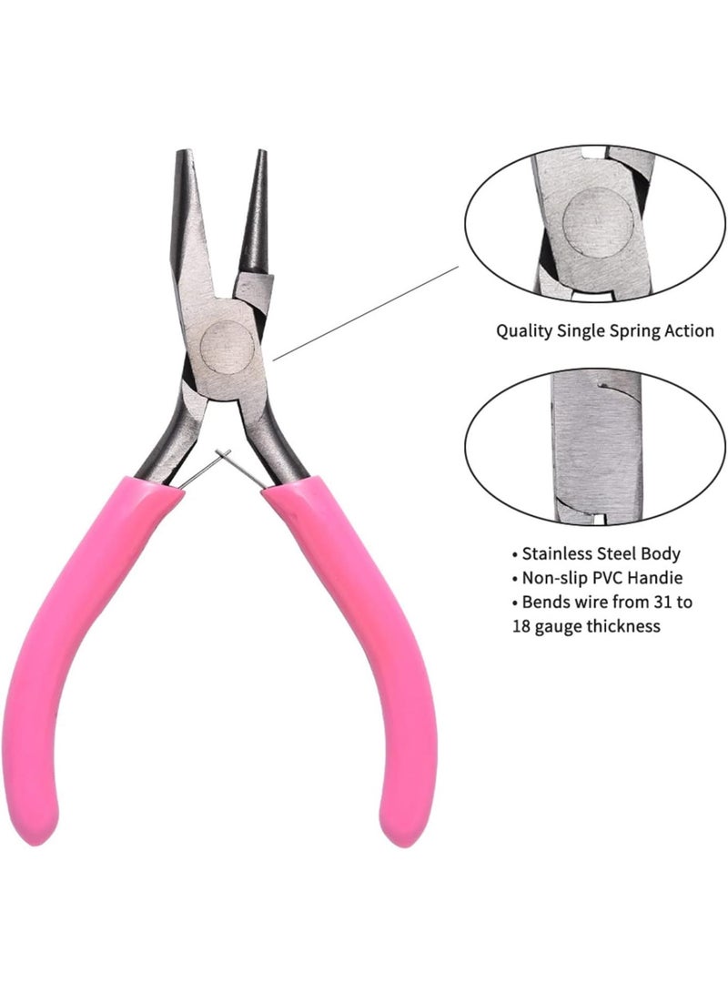 GGOOT Jewelry Pliers Pink Round Concave Accessories Hardware Carbon Steel Handle Mini Single Tools Petite DIY Pliers Low Jewelry Pliers - Image 5