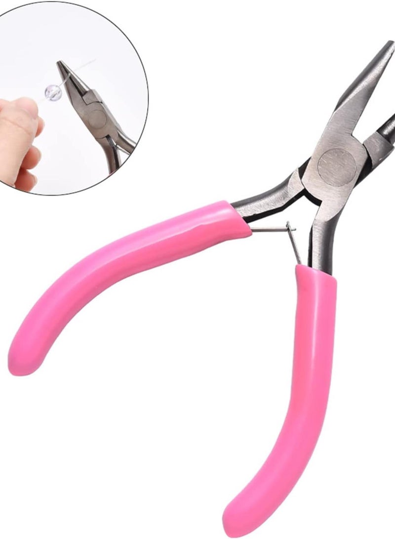 GGOOT Jewelry Pliers Pink Round Concave Accessories Hardware Carbon Steel Handle Mini Single Tools Petite DIY Pliers Low Jewelry Pliers - Image 4