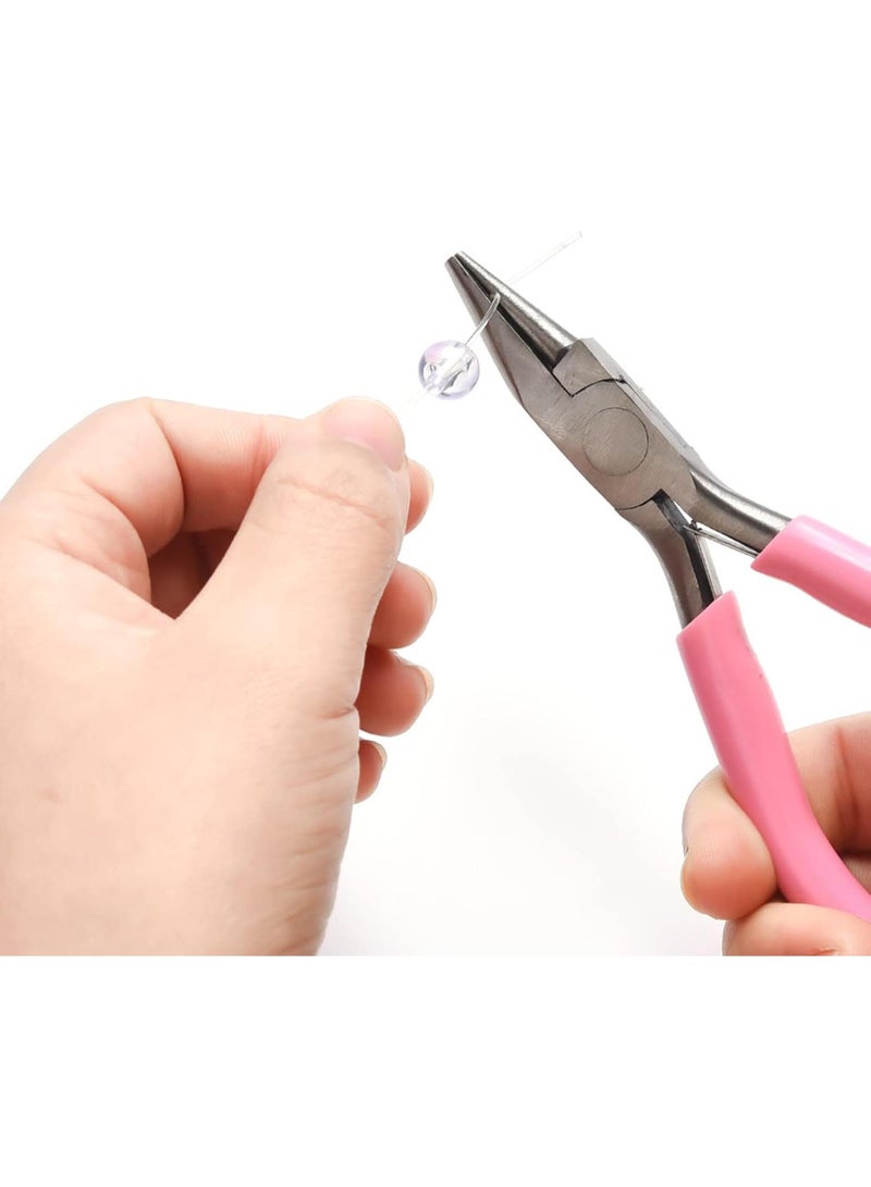 GGOOT Jewelry Pliers Pink Round Concave Accessories Hardware Carbon Steel Handle Mini Single Tools Petite DIY Pliers Low Jewelry Pliers - Image 3