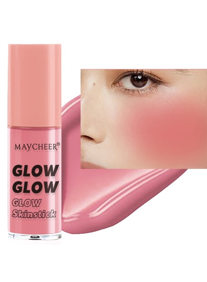 MAYCHEER Glow Skinstick Blush, Liquids Blushes with Sponge Head, Matte Nude Makeup Blusher Cream, Lasting, Lightweight, All-day Moisturizing and Smooth, Lightweight Face Color #03 - Image 1