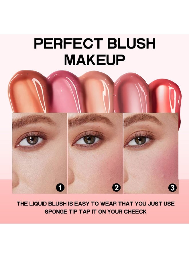 MAYCHEER Glow Skinstick Blush, Liquids Blushes with Sponge Head, Matte Nude Makeup Blusher Cream, Lasting, Lightweight, All-day Moisturizing and Smooth, Lightweight Face Color #03 - Image 5