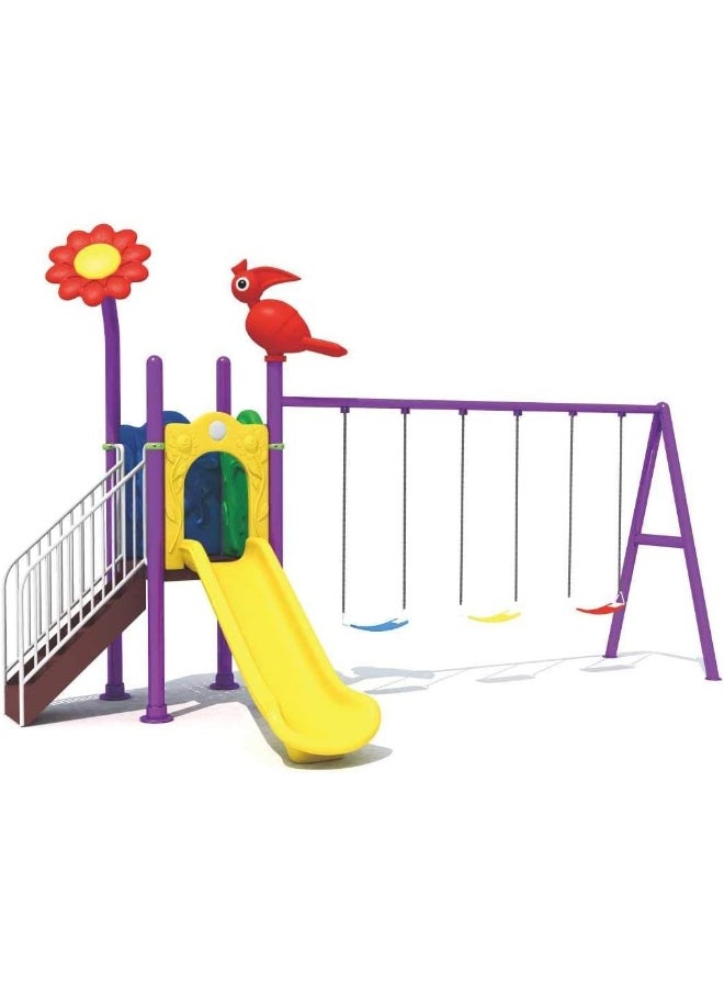 Rainbow Toys - Rainbow Toys Outdoor Play Slide Swings All In One Set for kids Garden toys Best Birthday Gift, Outdoor Playground Equipment. Play-Ground Toys Area Size 570x295x300cm. - Image 1