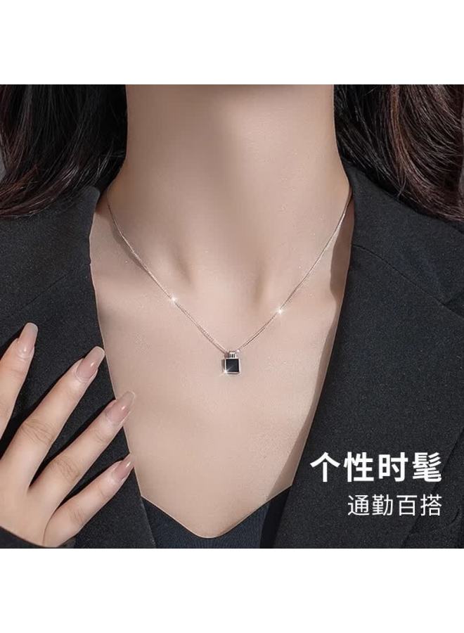 Manhe S925 Silver Necklace For Women,  New Style Pendant Collarbone Chain elry, Birthday Gift For Wife Or Girlfriend