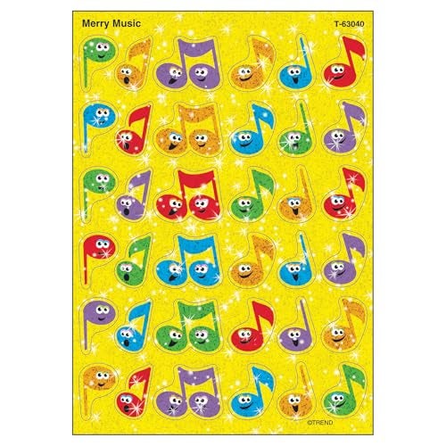 Trend Enterprises Trend Merry Music Sparkle Stickers Classroom Incentives 72 Count - Image 1