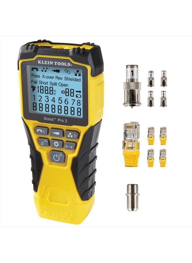 Klein Tools KLEIN TOOLS VDV501-851 Cable Tester Kit with Scout Pro 3 for Ethernet / Data, Coax / Video and Phone Cables, 5 Locator Remotes  - Image 1