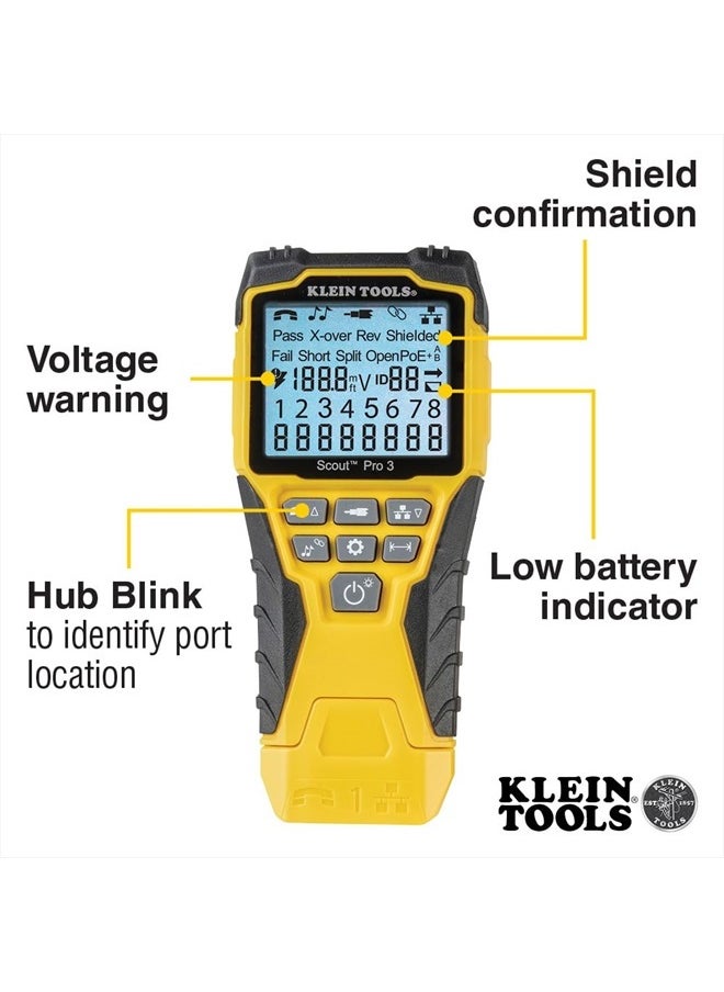 Klein Tools KLEIN TOOLS VDV501-851 Cable Tester Kit with Scout Pro 3 for Ethernet / Data, Coax / Video and Phone Cables, 5 Locator Remotes  - Image 3