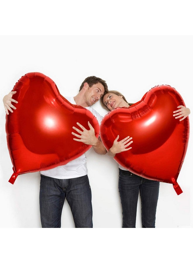 Extrapins 4 Pcs Huge Heart Shaped Balloons 32 Inches Romantic Large Red Foil Balloons For Engagement Wedding Valentines Day Anniversary Party Decorations - Image 1