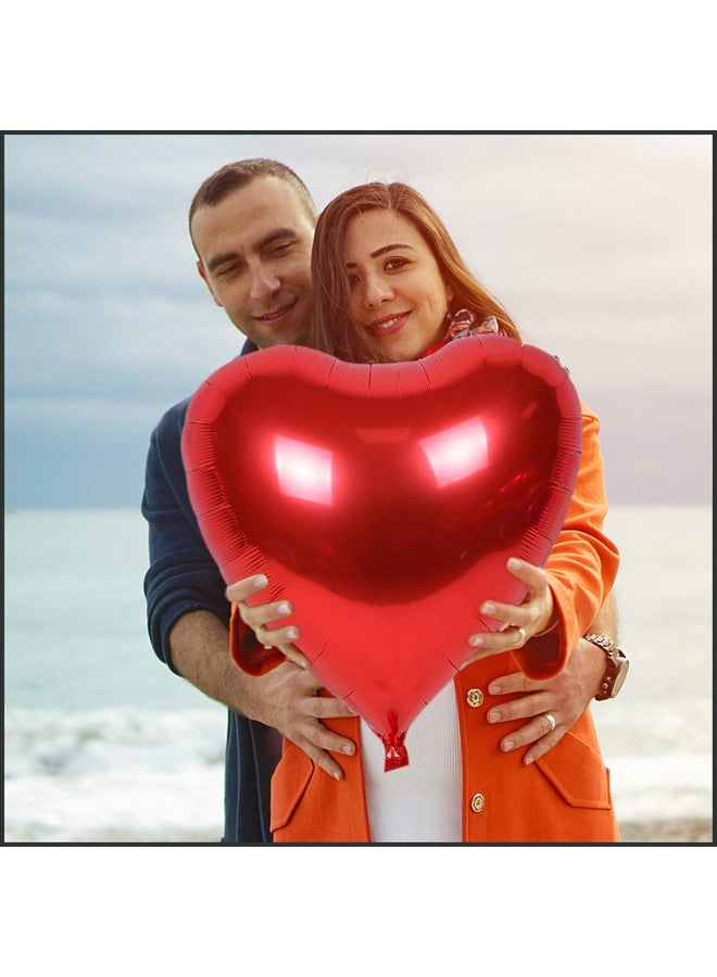 Extrapins 4 Pcs Huge Heart Shaped Balloons 32 Inches Romantic Large Red Foil Balloons For Engagement Wedding Valentines Day Anniversary Party Decorations - Image 3