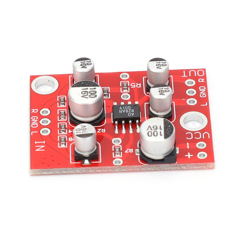 AD828 Amplified Board Module DC5-15V Plastic - Imported Non-Polar Capacitors Fever-Grade Op Amp - Adjustable Magnification Small Size Design for Audio DIY Projects - Image 4