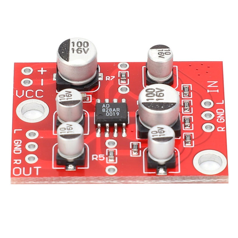 AD828 Amplified Board Module DC5-15V Plastic - Imported Non-Polar Capacitors Fever-Grade Op Amp - Adjustable Magnification Small Size Design for Audio DIY Projects - Image 1