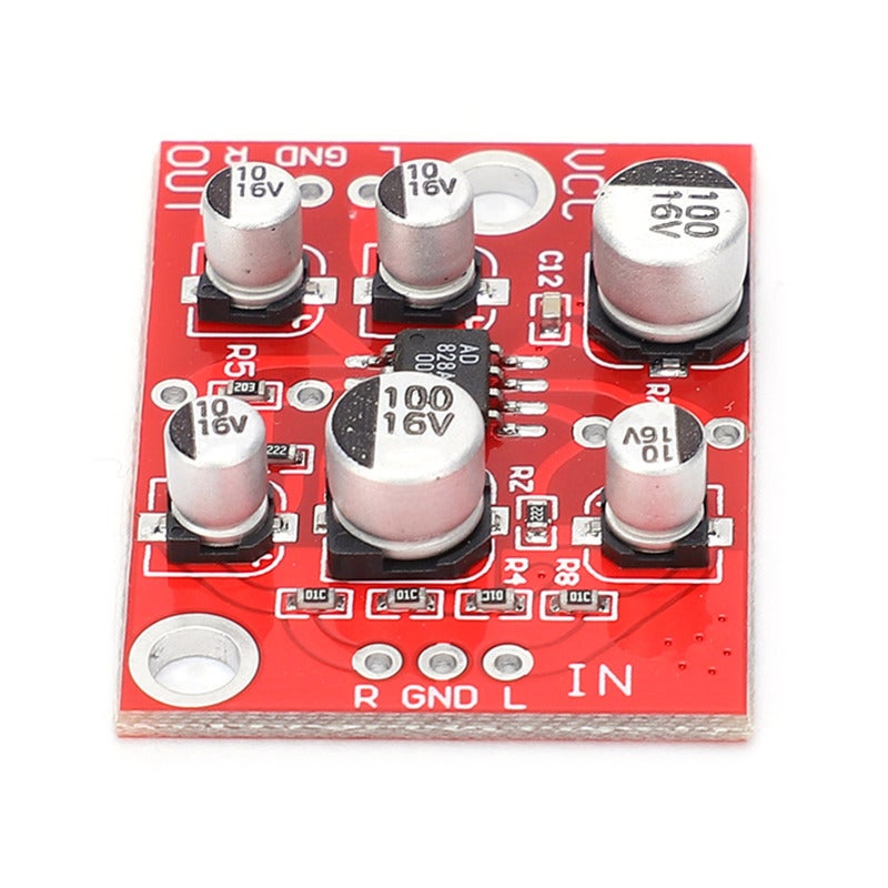 AD828 Amplified Board Module DC5-15V Plastic - Imported Non-Polar Capacitors Fever-Grade Op Amp - Adjustable Magnification Small Size Design for Audio DIY Projects - Image 3