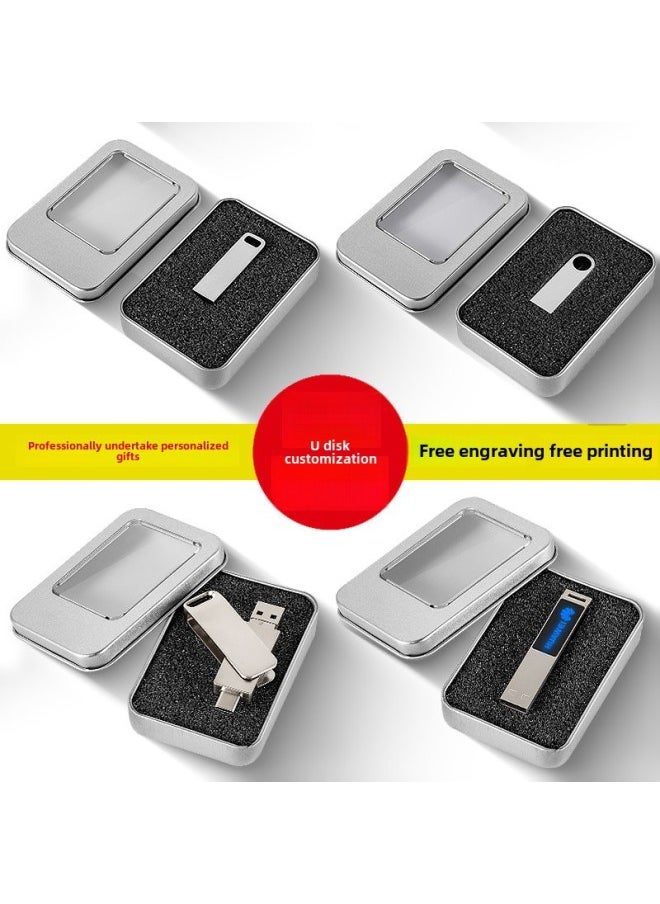 Generic - U Disk Logo Metal USB 8G 16G Company Exhibition Bidding Business Gifts 64g32g128g-Capacity:128m-128G Can Be Customized - Image 1