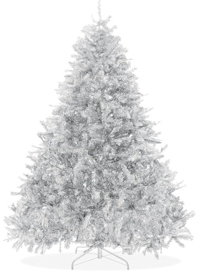 NIBEMINENT Sliver Christmas Tree 7ft Artificial Christmas Trees 210CM,1200 Full Branches Tips Xmas Tree for Home and Office,Easy Assembly Metal - Image 1
