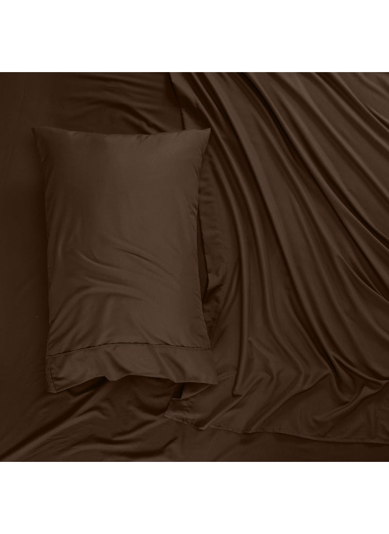 Utopia Bedding Utopia Bedding Queen Sheet Set - Brushed Microfiber - Soft Bed Sheets for Queen Size Bed Set - Includes 1 Fitted  1 Flat  & 2 Pillow Cases - Deep Pocket (Brown)  - Image 5