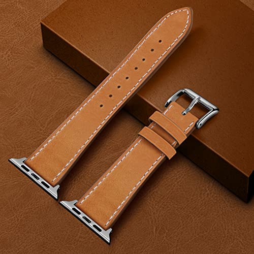 Marge Plus Compatible with Apple Watch Band Series 11/10(42mm), Series 9/8/7(41mm), SE 3/2/1(40mm), (Series 6/5/4(40mm), Series 3/2/1(38mm), Genuine Leather Bands Replacement Strap for iWatch, Women & Men - Image 5