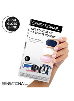 SensatioNail Complete Gel Nail Polish Starter Kit - Long-Lasting Salon Grade Manicure Kit With Uv Lamp - Includes Primer, Base & Top Coat, Cleanser, & More - Includes White, Black, & Pink Gel Polish  - Image 2