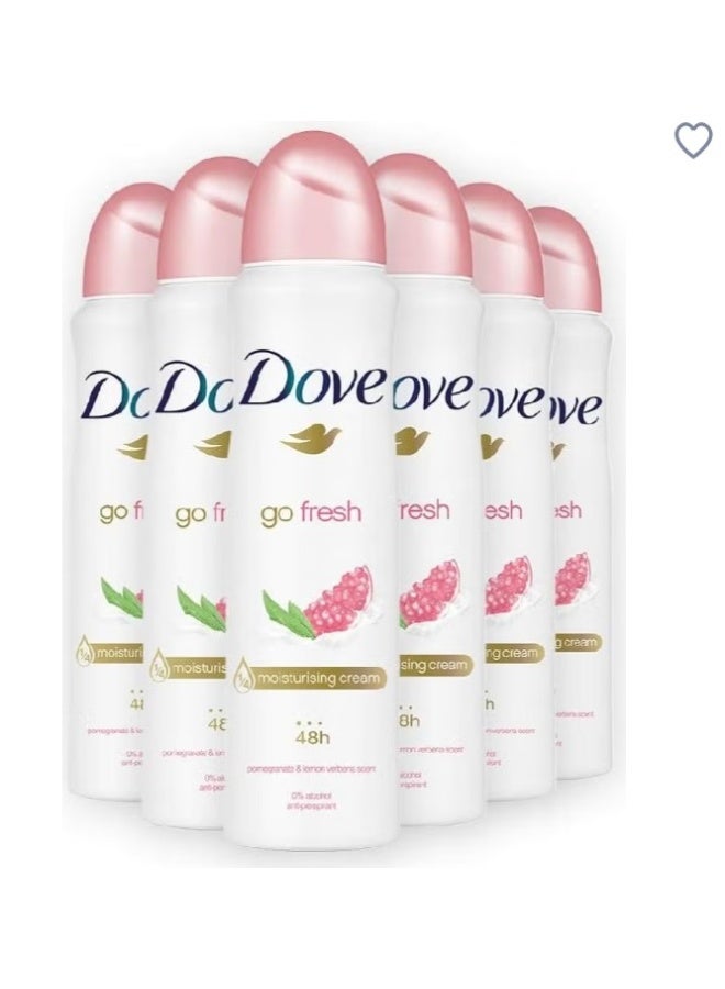 Dove Deodorant Go Fresh Pomegranate & lemon Verbena 6 x 250ml