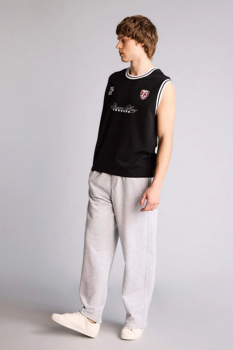 ديفاكتو Baggy Fit Wide Leg Gabardine Trousers