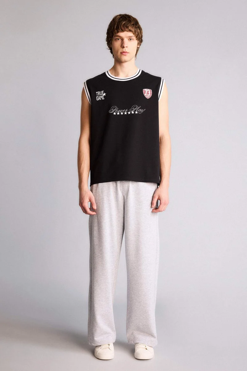 ديفاكتو Baggy Fit Wide Leg Gabardine Trousers