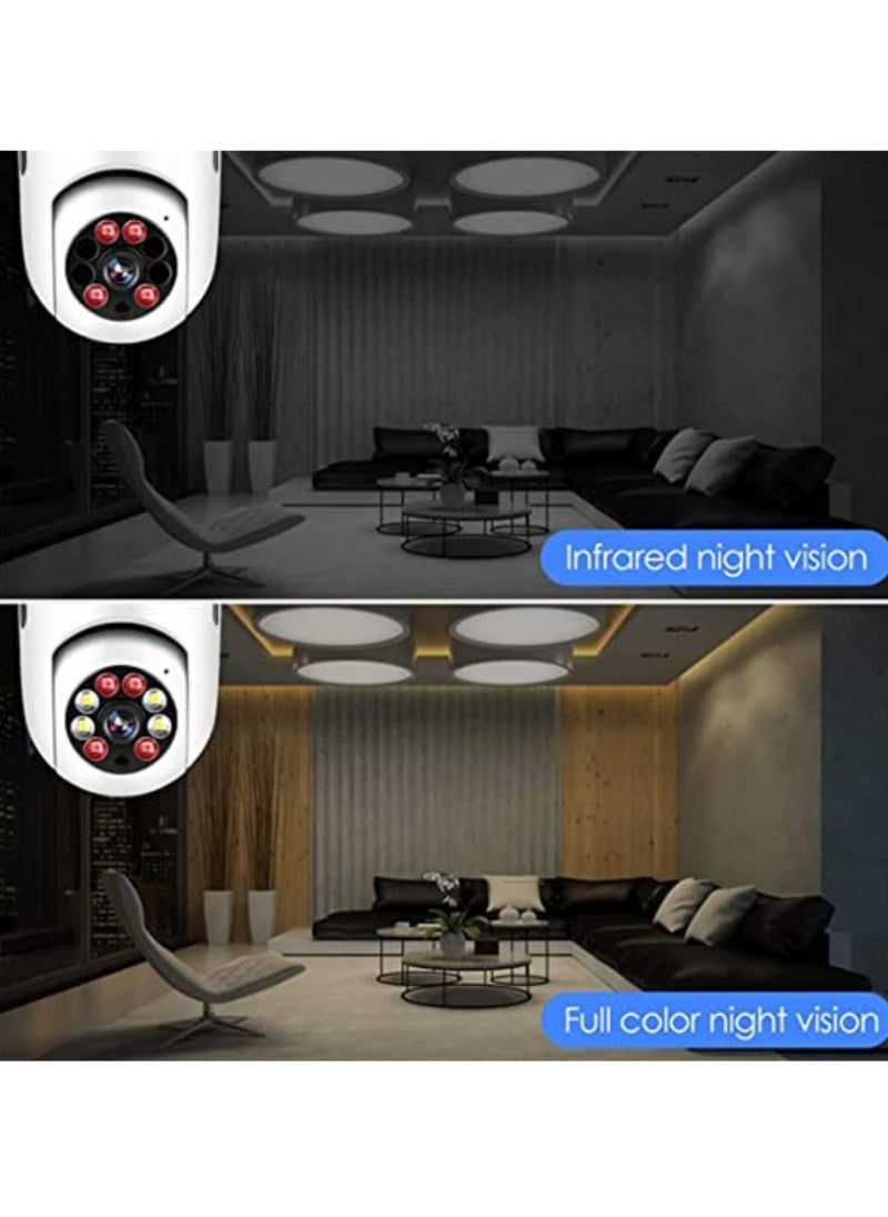 ELTRAZONE - Pan Tilt Security Light Camera V380 130W dpi Smart Wireless WIFI Full Color Bulb Camera 2.4Ghz 360 Degree E27 Panoramic IP Camera (No SD Card) - Image 1