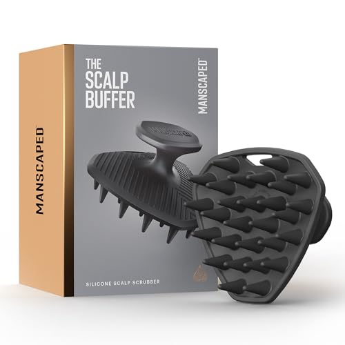 MANSCAPED® The Scalp Buffer Men’s Silicone Head Scrubber – Premium Cleansing & Exfoliating Hair Brush, Ergonomic Handheld Design for Gentle Scalp Massage (1-Pack) - Image 1