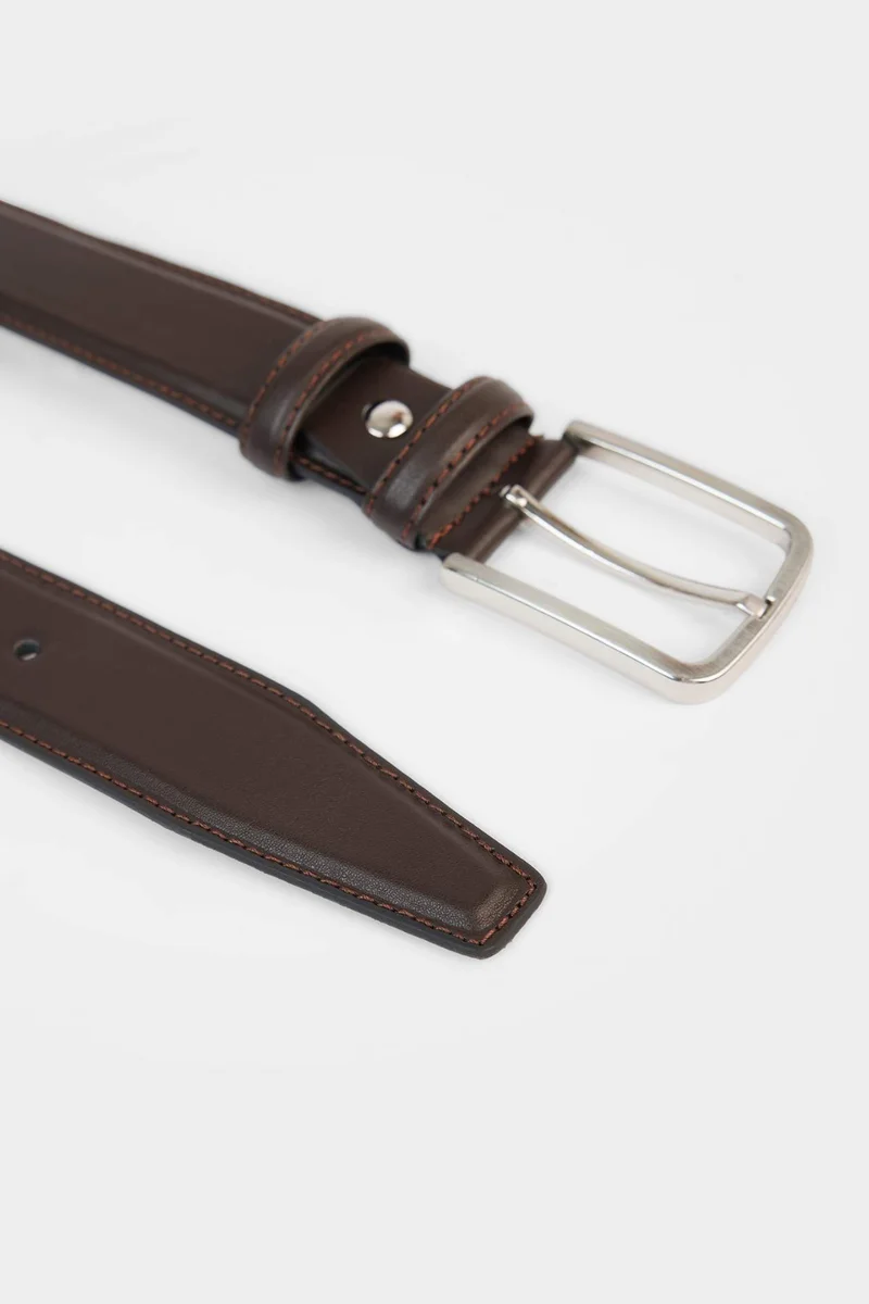 Defacto  Man Rectangle Clasp Faux Leather Classic Belt for Men | Best Price UAE