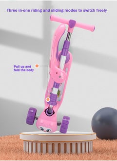 LB 3-in-1 Kids Kick Scooter with LED Lights and Sound – Adjustable Handlebar, Foldable Seat, Light-Up Wheels & Deck  - Image 2