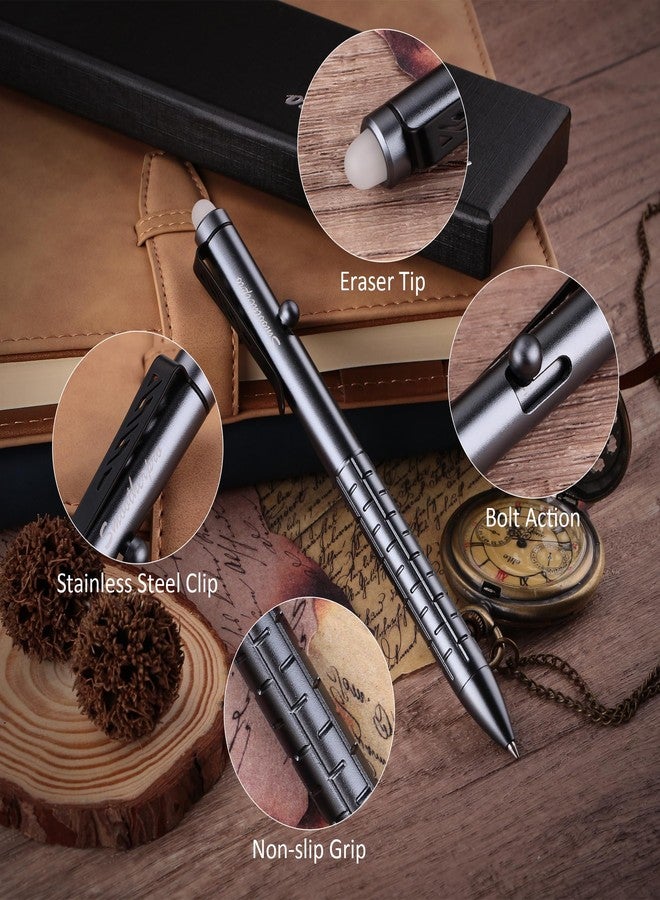 SMOOTHERPRO Bolt Action Pen, Aluminum Erasable Ballpiont Pen Compatible with Pilot FriXion Refill, EDC Pen for Writing, Back to School, Grey (SAF151GR) - Image 3