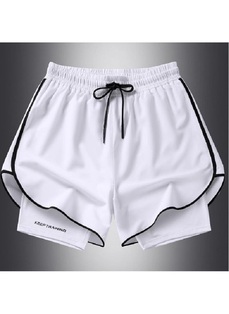 Generic Advanced Delivery Running Shorts For Men And Womens Summer Thin Ice Silk Quick Dry Training Fitness Three Trendy Hotel Workwear Neon Green  - Image 2