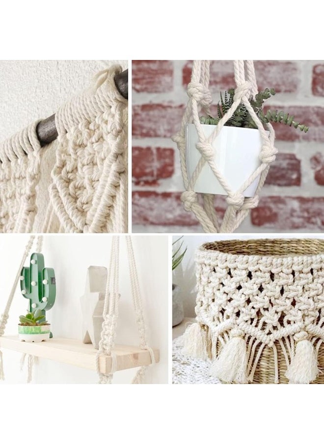 Premify - 10Mm White Cotton Cord Craft Macrame Rope, Natural Durable Long Cotton Rope Handmade Art Material For Craft Wall, Hanging Plants, Drawstrings, Gardening, Home Decorations (10Mm X 10Meters) - Image 1
