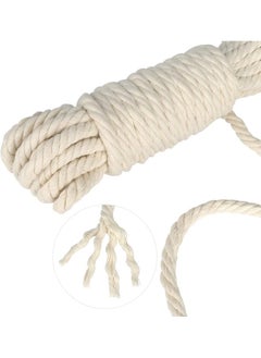 Premify 10Mm White Cotton Cord Craft Macrame Rope, Natural Durable Long Cotton Rope Handmade Art Material For Craft Wall, Hanging Plants, Drawstrings, Gardening, Home Decorations (10Mm X 10Meters)  - Image 3