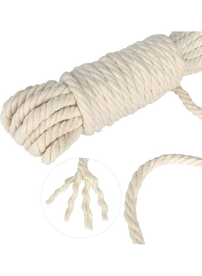 Premify 10Mm White Cotton Cord Craft Macrame Rope, Natural Durable Long Cotton Rope Handmade Art Material For Craft Wall, Hanging Plants, Drawstrings, Gardening, Home Decorations (10Mm X 10Meters)  - Image 3