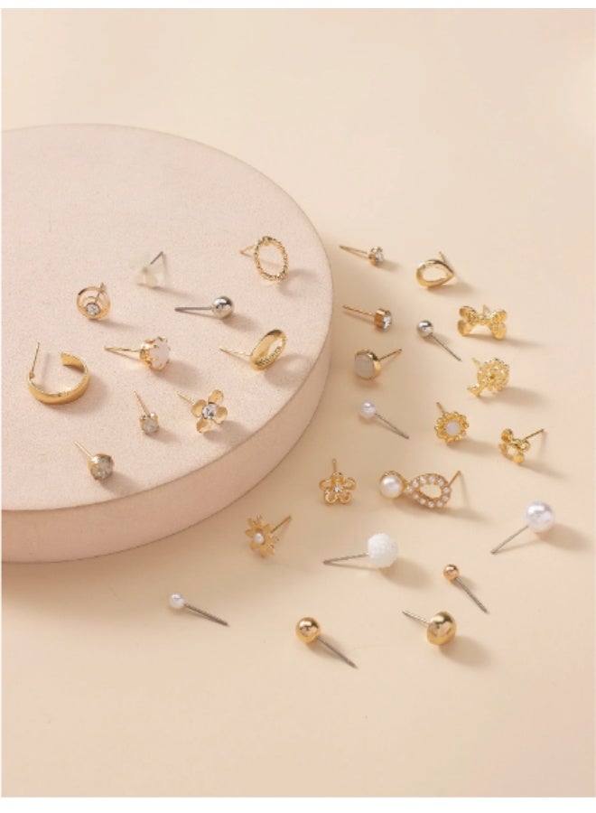 شي إن 30 زوجًا من الأقراط بتصميم شجرة وزهور | هدية عيد الأم والفالنتاين | أقراط معدنية أنيقة | مناسبة للمناسبات الخاصة - Image 2