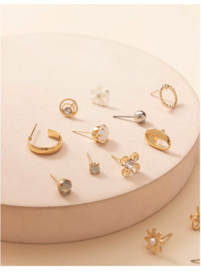 شي إن 30 زوجًا من الأقراط بتصميم شجرة وزهور | هدية عيد الأم والفالنتاين | أقراط معدنية أنيقة | مناسبة للمناسبات الخاصة - Image 4