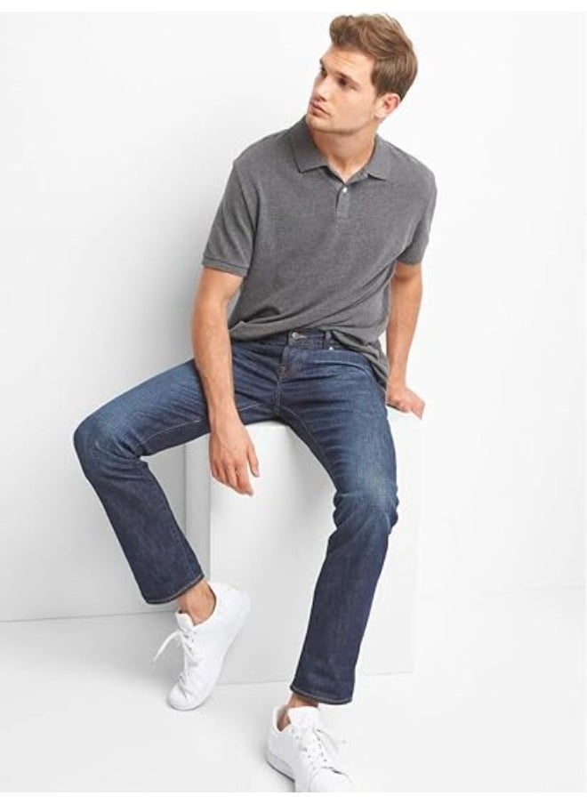 LOUD UNIVERSE Mens Charcoal Gray Plain Cotton Pique Summer Fabric Mens Polo Shirt  - Image 2