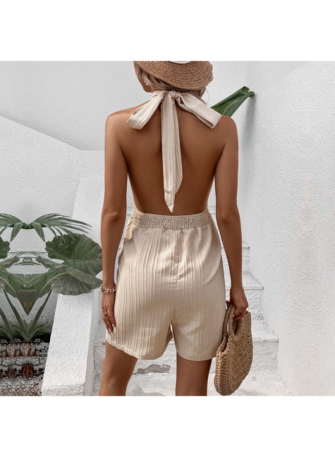 New Summer Women's Clothing Fashion Solid Color Romper Shorts - Image 4