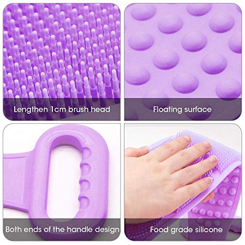 Asjar Silicone Dual Sided Back Scrubber Brush and Massager Shower Belt Double Sided Shower Exfoliating Belt for All Kinds of Skin (Multi color) - Image 3