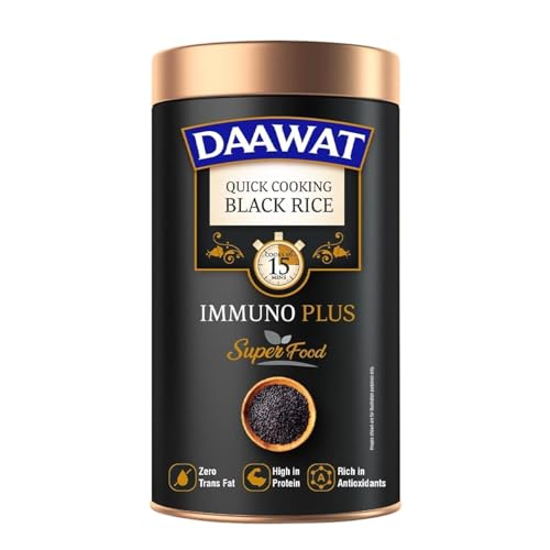 Daawat Black Rice Immuno Plus 1KG Pack - Superfood with High Protein, Rich Antioxidants, Minerals & Low Fat - Whole Grain - Image 1