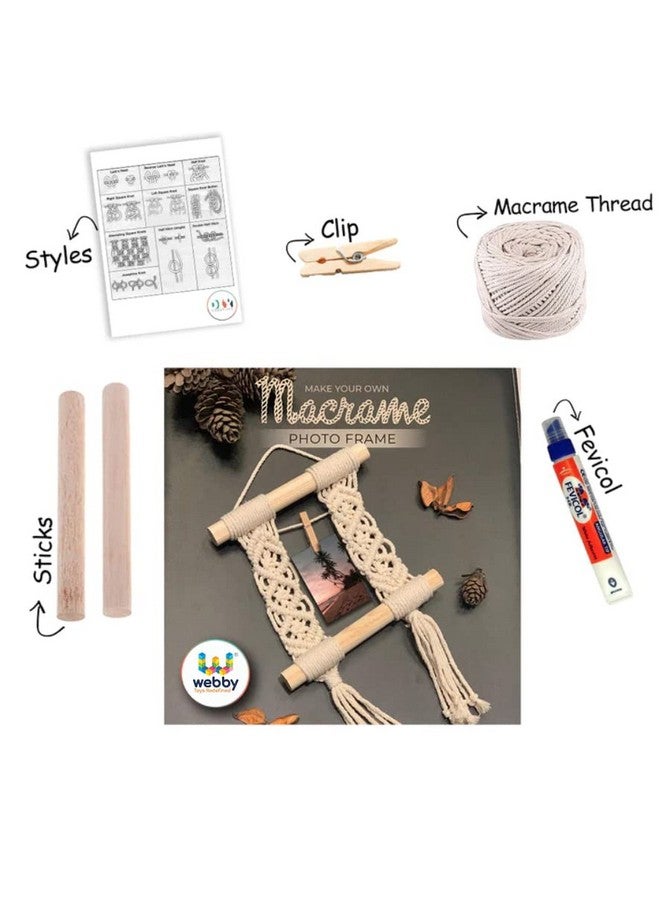Webby Macrame Photo Hanging Frame | Art & Craft | Activity Kit for Kids, Teenagers and Adults (Multicolour) - Image 2